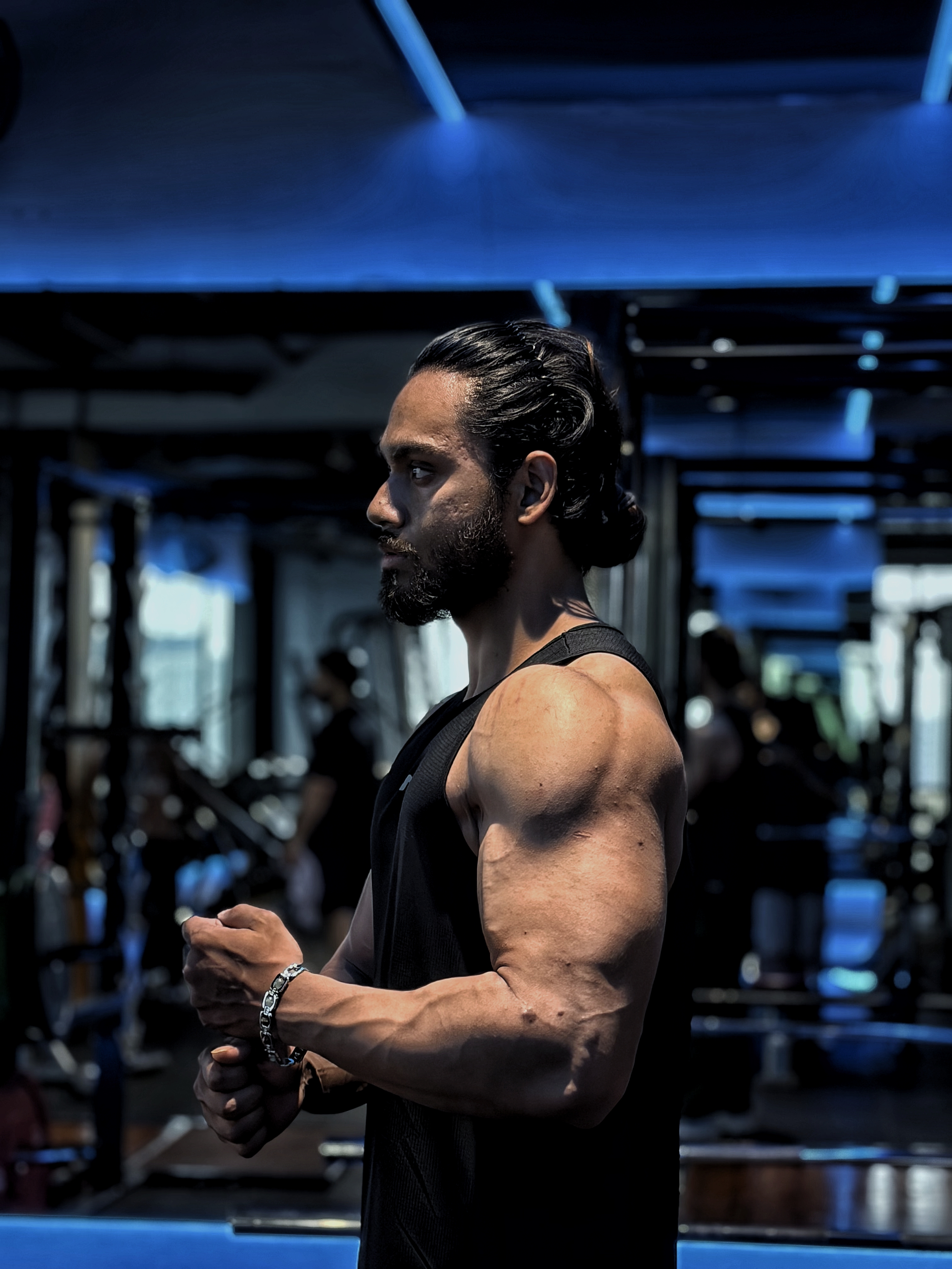Coach assessing training performance